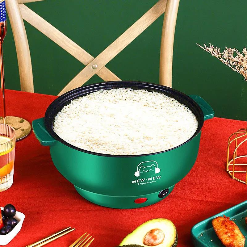 400W/800W Dual-levels Electric Heat Pot 20cm Mini Non-stick Cookware Boiling Soup Pot for One Person