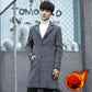 Windbreaker Men's Autumn and Winter Casual Mid-length Woolen Coat Men's Jacket Fashion Handsome Woolen Coat