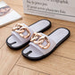 Slippers Women Summer Outing Fashion Gold Chain Sandals and Slippers Outer Wear Western Style Thick Soles