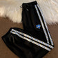 Small Sense of Design Side Strips Are Thin Harlan Tie-leg Slacks College Style Loose and Thin Trousers All-match Trousers