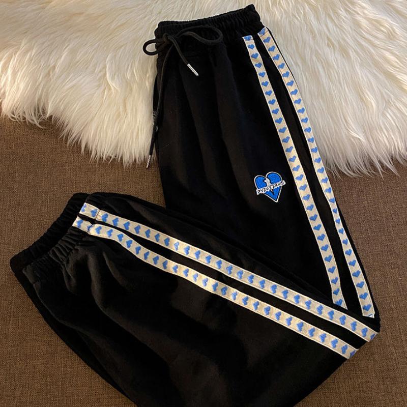 Small Sense of Design Side Strips Are Thin Harlan Tie-leg Slacks College Style Loose and Thin Trousers All-match Trousers