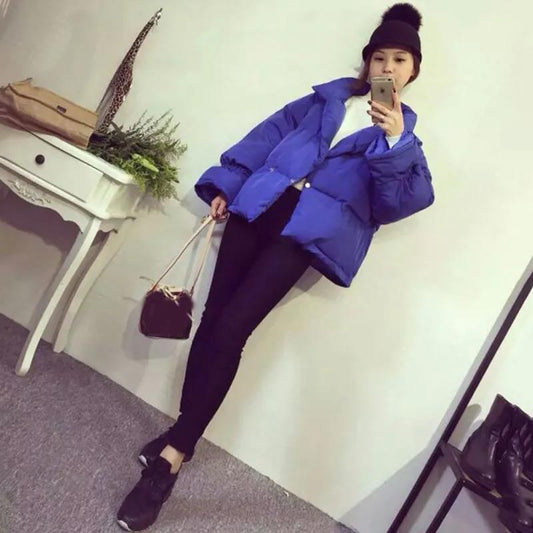 Harajuku Style Short Cotton-padded Jacket Korean Version of Small Cotton-padded Jacket Thick Bread Clothing Fashion Jacket Female Students
