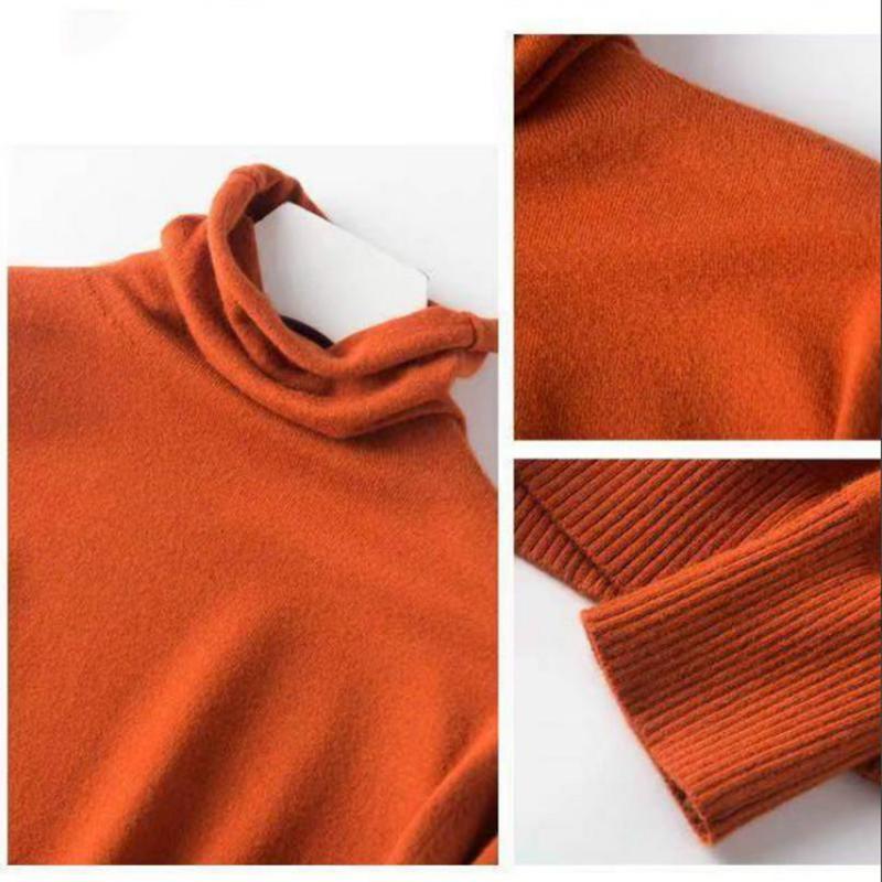 Turtleneck Slim Bottoming Sweater Long Sleeved Autumn Winter Solid Color Sweater Women