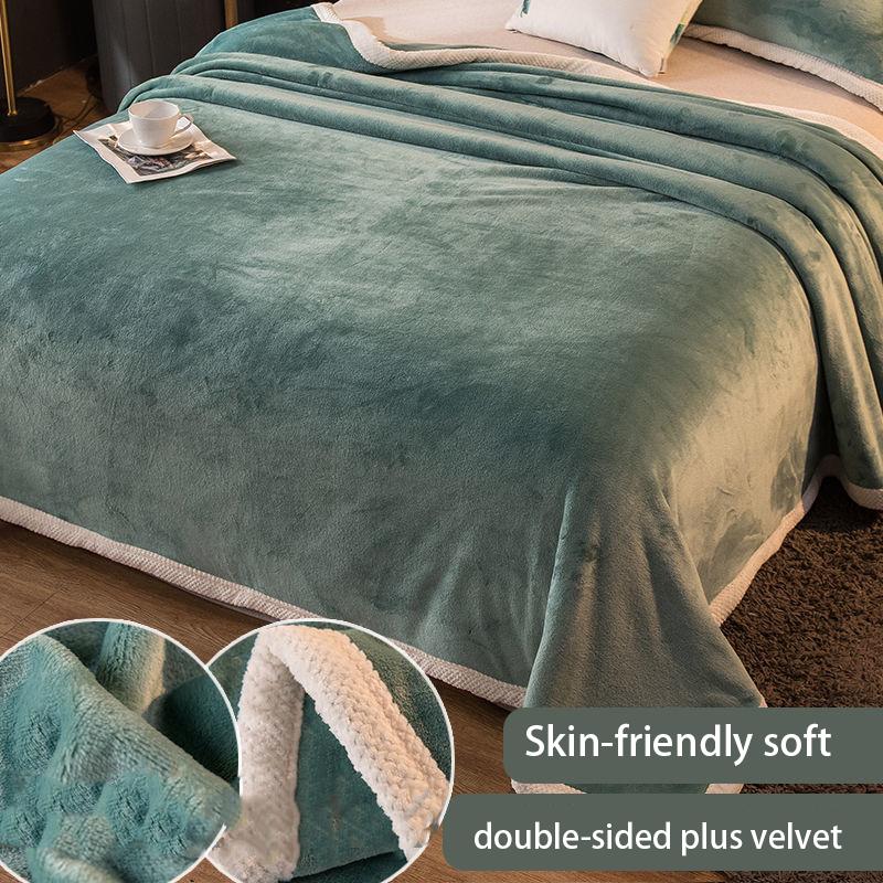 Soft Warm Coral Fleece Blanket Winter Bed Sheet Bedspread Sofa Plaid Cloth Thin Mechanical Washing Flannel Blanket Warm Nap Blanket