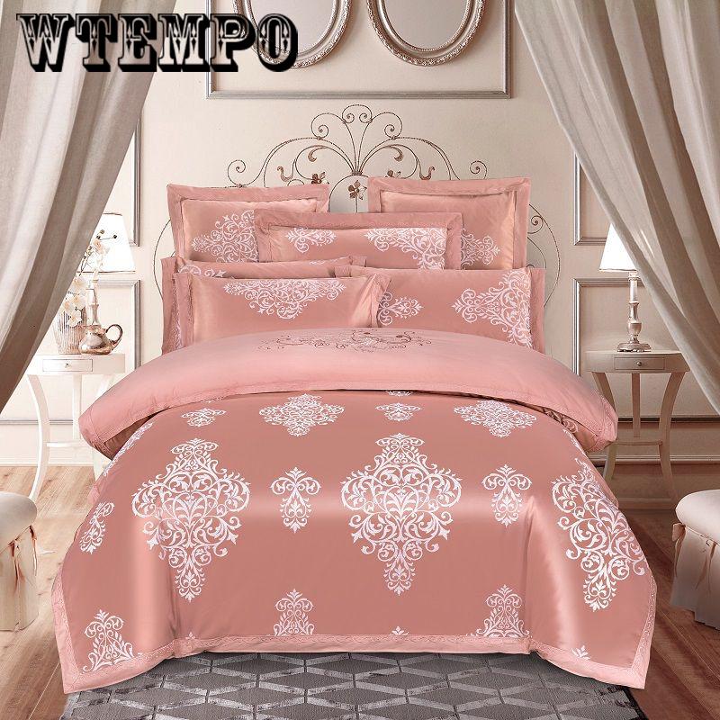 Embroidered jacquard cotton four-piece cotton quilt cover sheets bedroom home bedding European style