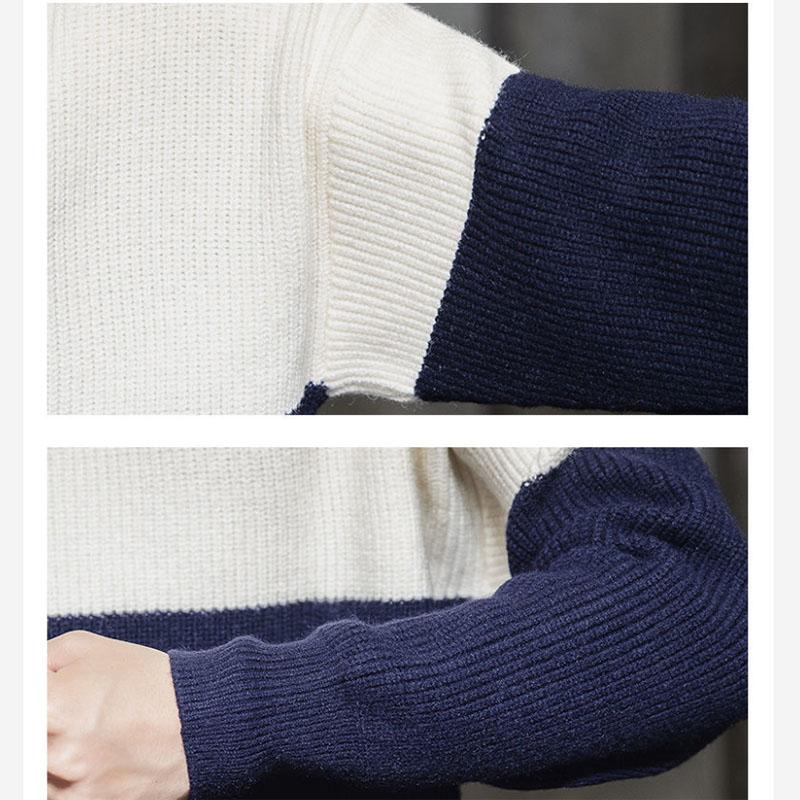Autumn and Winter Sweater Trend Knit Sweater Round Neck Men's Thick Solid Color Base Shirt