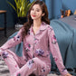 Women's Long Sleeve Floral Printed Pajamas Set Spring Autumn Casual Sleeping Suit Loose Comfortable Home Wear Pants Blouses Two Piece Set