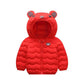 Children's Down Padded Jacket Boys and Girls Padded Jacket Autumn and Winter Hooded Down Jacket Bear Print Cotton Jacket