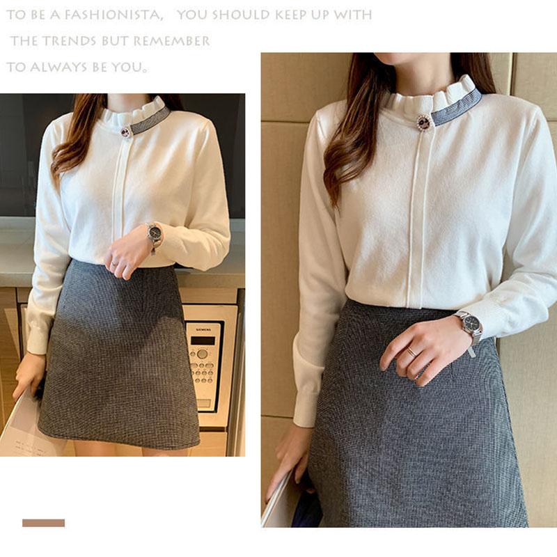 Autumn and Winter Pullover Loose-fitting Outer Wear Fashionable Bottoming Shirt Long-sleeved Knitted Female Top