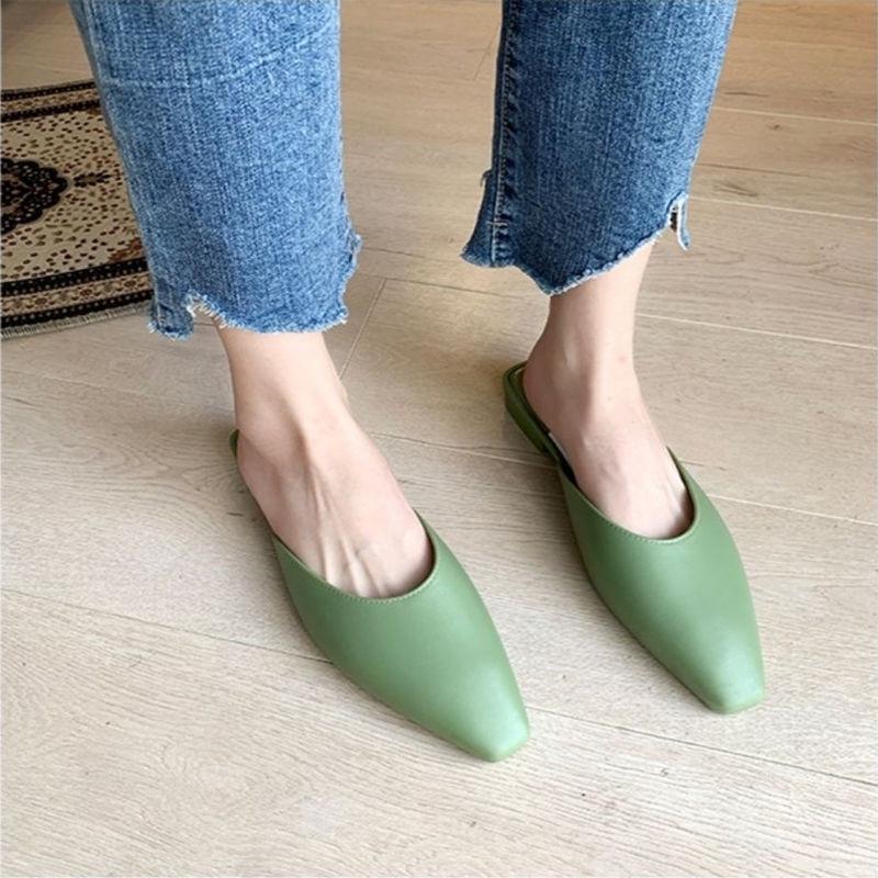 Korean Fashion Half Slippers Female Summer Wear Baotou Net Red Chic Lazy Single Shoes Wild One Pedal Female Slippers