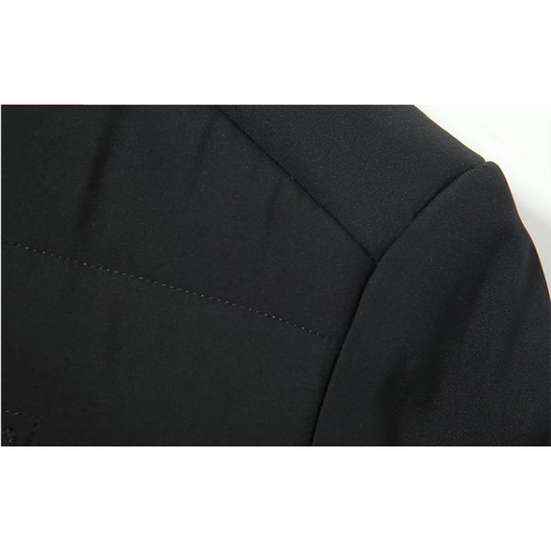 Men's Winter Plus Velvet Cotton-padded Jacket Mid-length Thick Coat Outerwear Stand-up Collar Jacket Middle-aged Windproof Casual Warm Jacket Coats