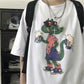 Cartoon Trend Short-sleeved T-shirt Male Student Tide Summer Five-point Sleeve Loose Top Teenager