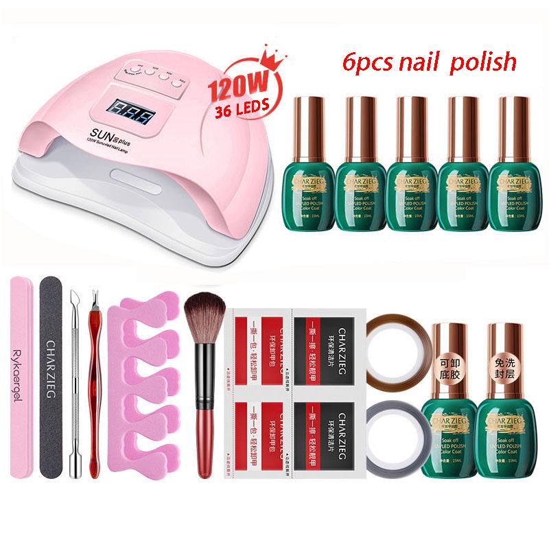 Nail Set 120w UV LED Lamp Dryer 30pcs Nail Gel Polish Kit Manicure Tools Set Nail Art Tool set