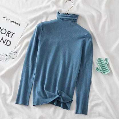 Turtleneck Women Pullover Sweater Spring Jumper Knitted Basic Top Fashion Autumn Long Sleeve Korean Ladies Clothes
