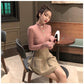 Button Design Slim Sweater Women's Autumn and Winter Wild Solid Color Bottoming Shirt