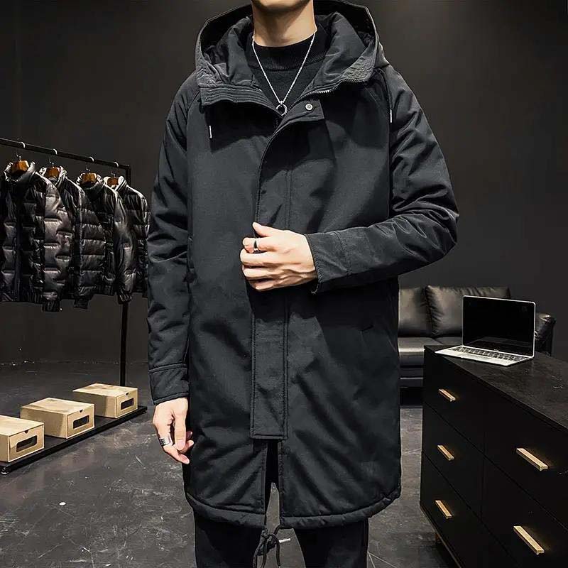 Men's Winter Jacket Trend Mid-length Down Jacket Loose Large Size Thick Winter Clothing