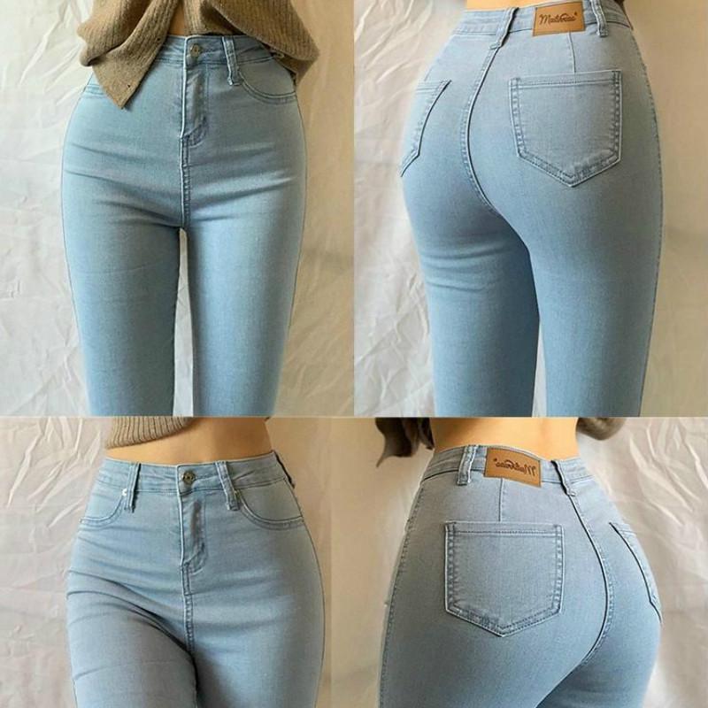 Women's Jeans High Waist Stretch Fashion Long Skinny Casual Denim Pants Slim Basic Thin Jeans