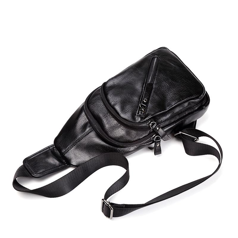 Casual Shoulder Bag Men Horse Leather Large Capacity Chest Bag Outdoor Riding Sports Messenger Bag