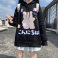 Anime Sweatshirt Japan Cartoon Hooded Tops Oversized Streetwear Harajuku White Long Pullovers Hoodies Plus Size Loose Thick Fleece Fall Winter Hoodies