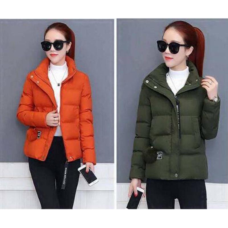 Winter Cotton Jacket Women Fashion Solid Color Large Size Thickening Warm Women Parkas