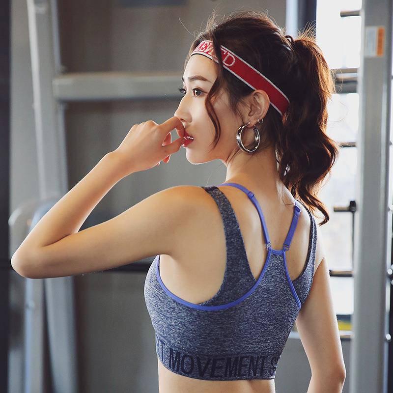 Strap Sports Bra with Push Up Seamless Crop Top Women Fitness Gym Workout Yoga Sports Bra Tank