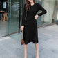Mid-length Casual Sweater In Autumn and Winter with Slim Thick Dress Over The Knee Knit Women's Bottoming Shirt