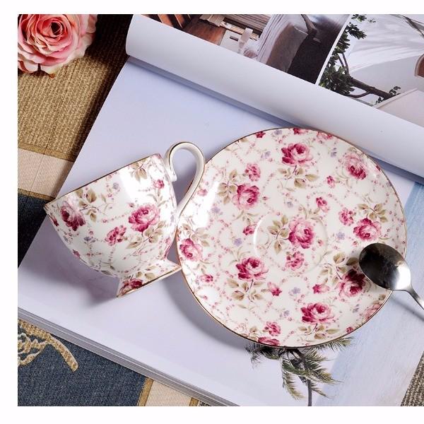 European bone china coffee cup dish British tea coffee cup afternoon tea cup with saucer and spoon