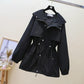 Windbreaker Women's Mid-length Hooded Jacket 2021 Spring and Autumn Korean Version Loose Waist Slimming Tooling Jacket