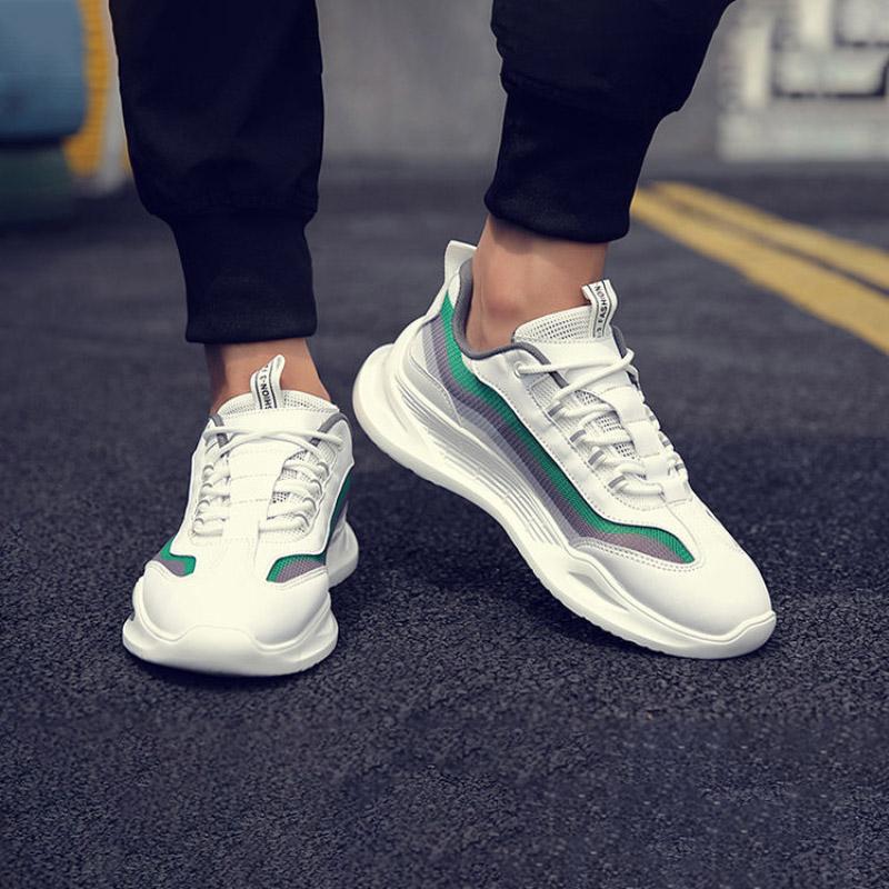 Mesh Men Shoes Breathable White Mens Sneakers Trendy Lace-Up Lightweight Black Walking Big Size Man Shoes