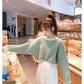 Autumn Cocoon Fashion Sweater Loose Outer Wear Casual Jacket Short Striped Sweater Sweater