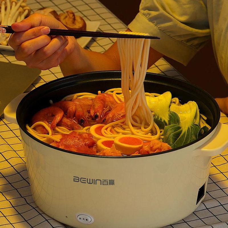 1000W 28cm Electric Cookware Wok Heat Pot Set Electric Steamer Non-stick Pot Kitchen Supplies for Family