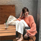 Pofulove Long-sleeved Sweater Female Lantern Sleeve Korean Loose Was Thin Sweater Coat Autumn Winter