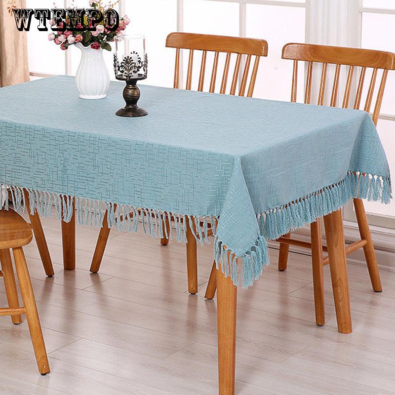 WTEMPO Tablecloth Waterproof and Oil-proof Fabric Cotton and Linen Tablecloth Coffee Table Cloth