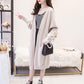 Autumn and Winter Casual Cardigan Mid-length Long-sleeved Warm Sweater Loose Pocket Fashion Coat