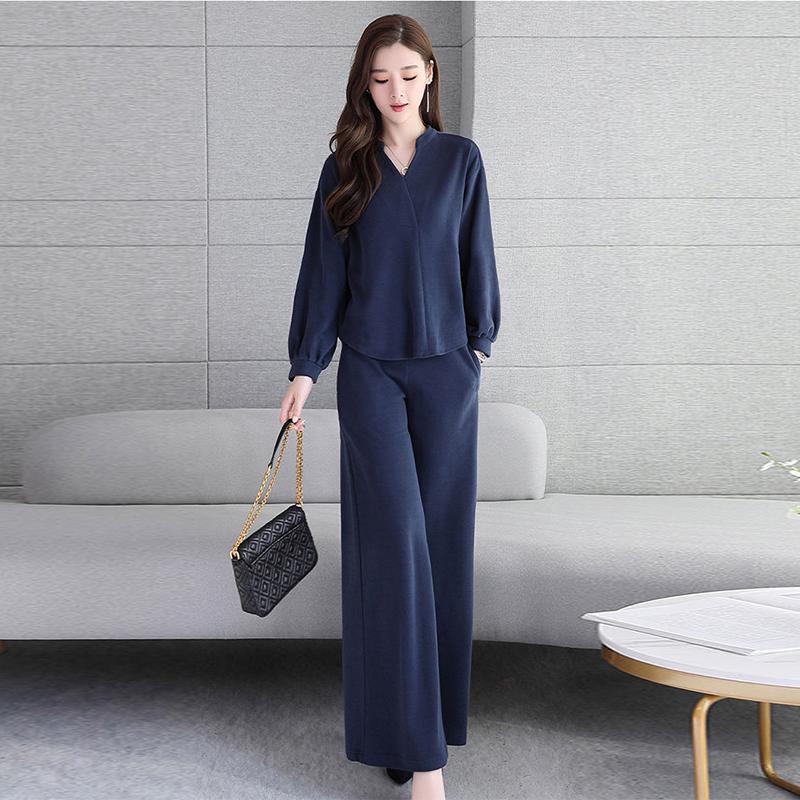 Wide-leg Pants Suit Women's 2021 Spring and Autumn Women's Women's Thin Two-piece Suit