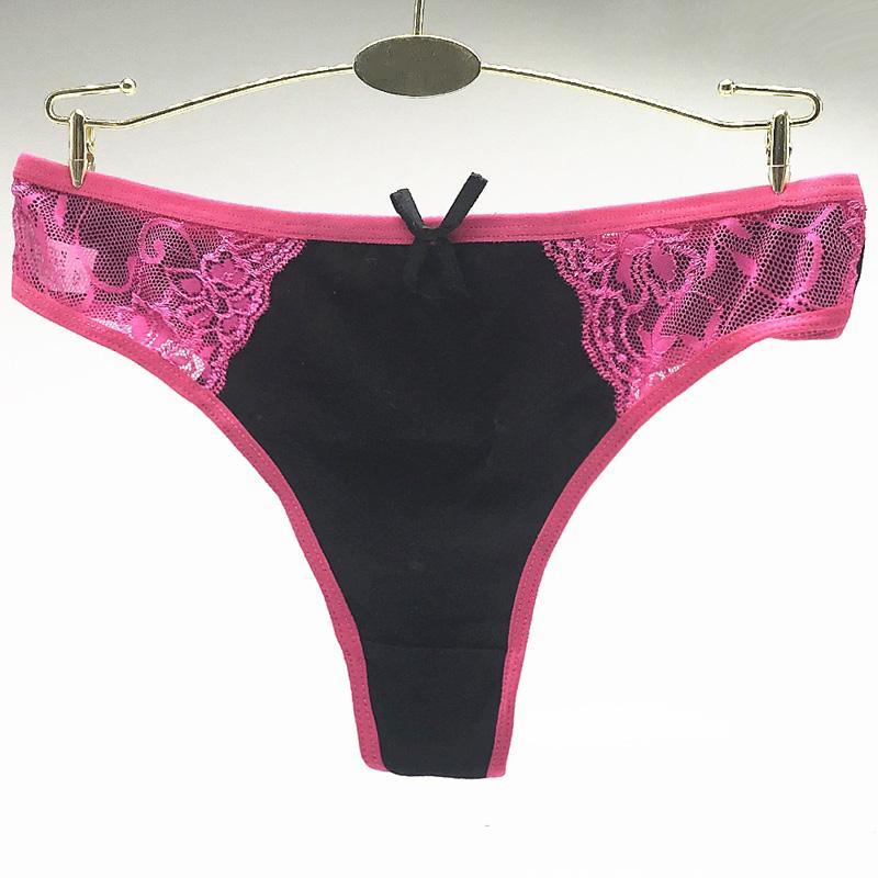 6 Pcs/Lot Fashion Brand Briefs Women's Sexy Cotton Soft Underwear Thong Panties Lace G-string