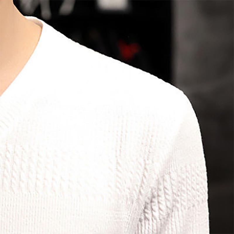 Men's Long-sleeved Sweater Plus Velvet Thickened V-neck Sweatshirts Korean Style Trendy Brand To Keep Warm for Outerwear