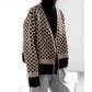 Autumn European and American Style Jacket Short V-neck Knitted Top Cardigan Loose Women Sweater