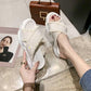 Size35-39 Summer Women Slippers Bohemian Beach Lightweight Slippers Wedge Platform Crystal Letter Sandals Outdoor High Heels