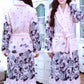 Ladies Pink Pajamas Daisy Print Bathrobe Winter Thick Warm Homewear Home Clothes Quick-drying Robe Coat Long