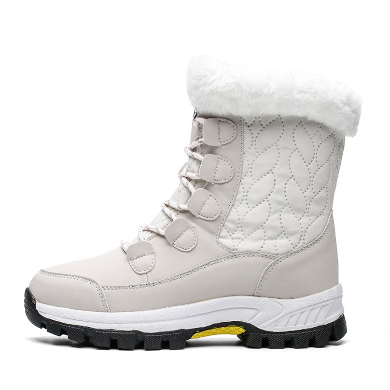 Large Size Snow Boots Women Outdoor Travel Thick High-top Cotton Shoes Women Mid-tube Boots Winter