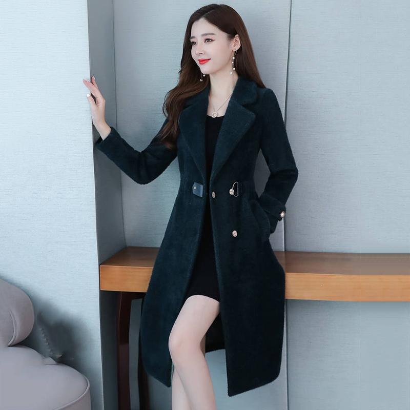 Winter Jacket Fashion Women Fur Coat Long Wool Coat Female Thick Warm Overcoat Christmas Outwear