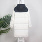 Couple Style Down Jacket Women Mid-length Korean Loose White Duck Down Color Matching Jacket
