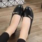 Spring and Autumn Mother's Shoes Soft Sole Comfortable Ladies Flat Pumps Mid Heel Comfortable Lightweight Black Leather Shoes