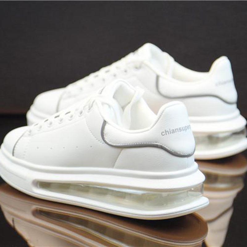 Men Women Sneaker White Leather Sports Shoes Couple Casual Shoes  Increased Running Shoes Unisex
