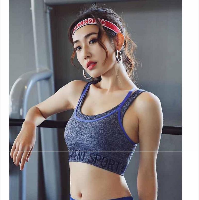 Strap Sports Bra with Push Up Seamless Crop Top Women Fitness Gym Workout Yoga Sports Bra Tank