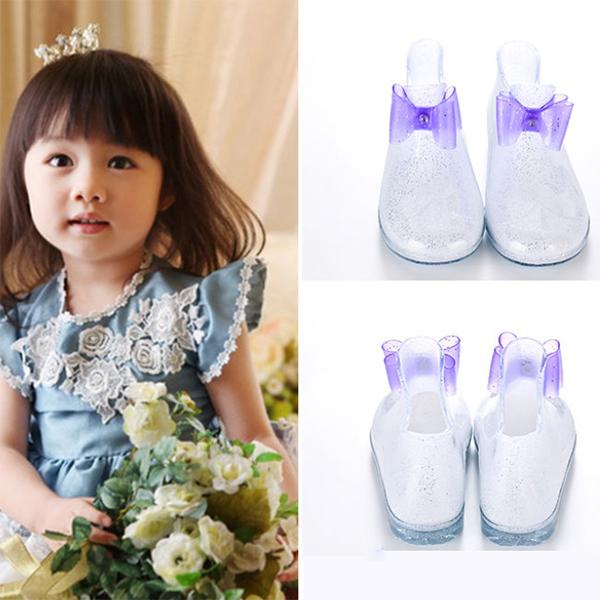 Children's Rain Shoes Water Shoes Non Slip Girls Bowknit Decoration Rain Boots Four Seasons Rubber Rain Boots