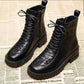 Retro Brown Martin Boots Women Autumn and Spring British Style Leather All-match Thick-soled Short Boots Women Single Shoes Waterproof Boots