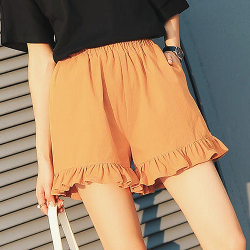Loose Wide-leg Pants Women's Summer High-waisted Girls Large Size Thin A-line Bottoming Ruffle Shorts Women