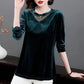Women's Spring and Autumn Round Neck T-Shirt Solid Color Large Size Loose Long Sleeve Top
